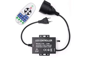 HEGEHE - Regulador Universal de 220 V, Regulador Intensidad, Mando a Distancia RF de 23 Teclas + Controlador de 1500 W, Modelo General para Tira LED de 220 V, Bombillas LED/Luz Artificial