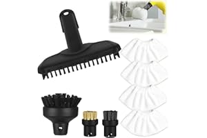 ZHEHNSA 8Stück für Kärcher SC1 SC3 SC5 SC4 SC2 Zubehör Handdüse, für Kärcher Dampfreiniger SC1 SC3 SC5 SC4 SC2 Zubehör,Reinigungsbürste, Rundbürste, Fasertuch