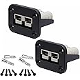 Dongge 50 Amp Battery Socket with Mounting Plate for Anderson SB50 Plug-in Board, Flush Mount Pack of 2