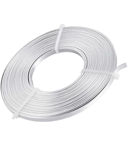 Lot De 5 Rouleaux De Fil D’Aluminium Plat Multicolore - 5 Mm X 5 M - Souple Et Facile à Modeler Pour Bijoux Et Artisanat