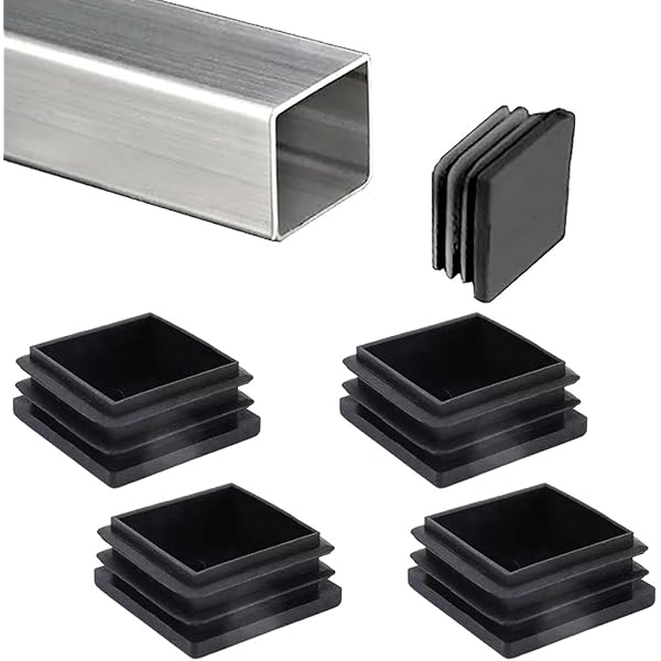 12 Tappi Per Tubi Quadrati 40x40 Mm - Nero | Per Sedie, Scaffali E Mobili Metallici - Foto 6