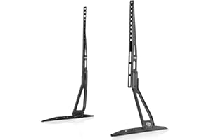 FITUEYES Support TV Piédestal pour Téléviseurs de 27 à 55 Pouces Pied TV Universel sur Table Inclinable ±6° et Hauteur Ajustable Charge Jusqu'à 50 kg Max VESA 600 x 400mm