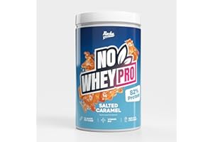 ‎ROCKA NUTRITION Rocka Nutrition NO WHEY PRO Vegan Protein | Pflanzliches Protein-Pulver mit 25 g Protein pro Portion, Aminosäuren & Vitamin B12 | 1 kg (Salted Caramel)