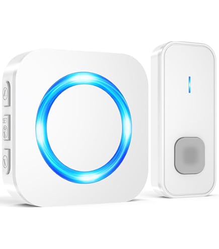 Campanello Senza Fili TECKNET - Portata 400m, IP66 Impermeabile, 60 Melodie, Luci RGB, Con Batterie Rimovibili