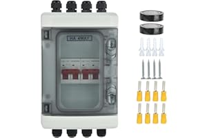 NUZEKY Zabezpieczenie przeciwprzepięciowe PV DC wyłącznik PV - wyłącznik nadprądowy 500 V DC 2-biegunowy 32 A, bezpiecznik PV, skrzynka przyłączeniowa do fotowoltaiki, wodoszczelność IP65