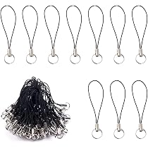 Lot De 20 Cordons Détachables Noirs Avec Mousqueton - 7 Cm Pour Téléphone, Clés Ou DIY - 9