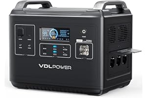 VDL Centrale Elettrica Portatile, 1997Wh Batteria LiFePO4 Generatore Solare, 3 Prese CA da 2000W (Picco 4000W), Uscita CA/CC/USB, Ricarica Rapida in 2 ore, per Emergenza, HS2000