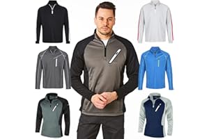 Under Par Men’s Zip Neck Sweater Jumper Breathable Moisture Wicking Golf Mid Layer Top