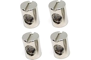 EROVITE 4-Pack Furniture Barrel Nuts M6 x 14mm – Durable Steel Cross Dowels for Bed Frame, Cabinets, Furniture Assembly – Strong Threaded Nut Connectors for DIY Repair & Flat Pack Installation