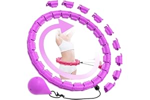 PEIHUODAN Hula Hoop Fitness pour Adultes Perte de Poids, Infinity Hoop Fit Plus Size 120cm 24 Maillons, Cerceau d'exercice Adapté Aux Femmes et Aux Débutants, Intelligent Détachable