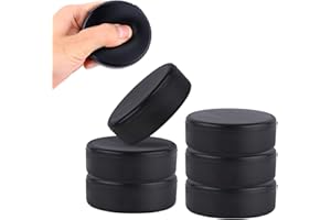 Gosknor 6pcs Ice Hockey Pucks, Diameter 3 Inch/Thickness 1 Inch Non-Rubber Soft Foam Hockey Pucks for Practice and Classic Training Indoor Lightweight Hockey Accessories Supplies (Black)