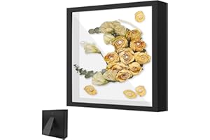 ARCPNRT 3D Marco de Fotos, Cuadrado Marcos de Sombra de Flores 30 x 30 cm, con Placa Acrílica Transparente, Marcos de Objetos 3D Profundo 3cm, para Medallas, Flores Secas, Decoraciones(Negro)