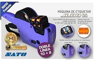 Máquina Etiquetadora FLOJIM Judo 26 - 2 lineas, de Sato (10+8 dígitos). Morada.