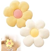 Flower Pillow, 2PCS Daisy Cushion, 38x38cm Flower Floor Cushion Pillow, Daisy Window Seat Throw Pillow, Cushions for Room Dec