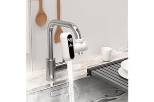 Fudeer Compact Instant Electric Water Heater (25°C-45°C) Instant hot Water Compatible with Nearly All Faucet Connections,Ideal for Kitchens,bathrooms,Laundry,workshops,etc. 220V-240V(White)