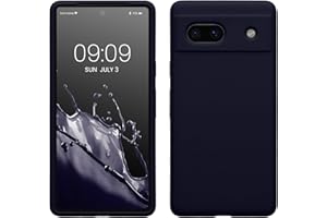 kwmobile Carcasa Compatible con Google Pixel 7a Funda - Case TPU y Silicona antigolpes - Apto Carga inalámbrica - Azul Oxford