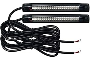 JinXiu 10cm 24led pvc LED Indicators Strip Universal Motorbike Rear Amber Turn Signal Indicator Blinker Light 12v, Pack of 2