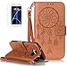 Produktbild Samsung Galaxy S7/S7 Duos/G930(2016) Neu Design Hülle mit Panzerglas,ISENPENK Original Flip Bookstyle Cover Wasserdicht Shockproof Anti Slip Protection Stoßfest Leather Case mit Standfunktion,3D Fangen Traum Campanula Muster Pattern Wallet Case mit Intern Karte Schlitz,Outdoor Magnetic Closure Handygürtel Wallet Tasche Schutzhülle Leathertasche für Samsung Galaxy S7/S7 Duos/G930(2016) 5.1Zoll-[Campanula pattern,braun]+Panzerglas/Schutzfoile/Displayschutzfolie