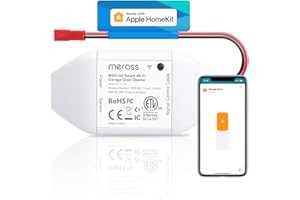 Meross Ouvre-Porte de Garage Connecté, Télécommande de Porte Intelligent Compatible avec Apple Home, Alexa, Google Home et SmartThings, Contrôle à Distance et Commande Vocale