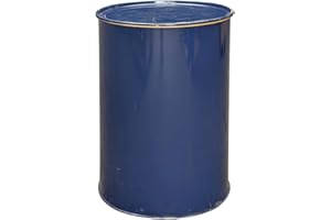 plasteo® Barril de metal de 200 litros con tapa, barril de acero, barril de aceite, barril de fuego, contenedor, barril de chapa, mesa alta, barril de gueto, azul, verde, turquesa, versátil