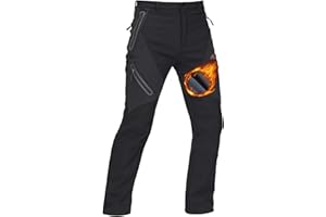 TACVASEN Men's Waterproof Softshell Breathable Warm Fleece Winter Lined Trousers