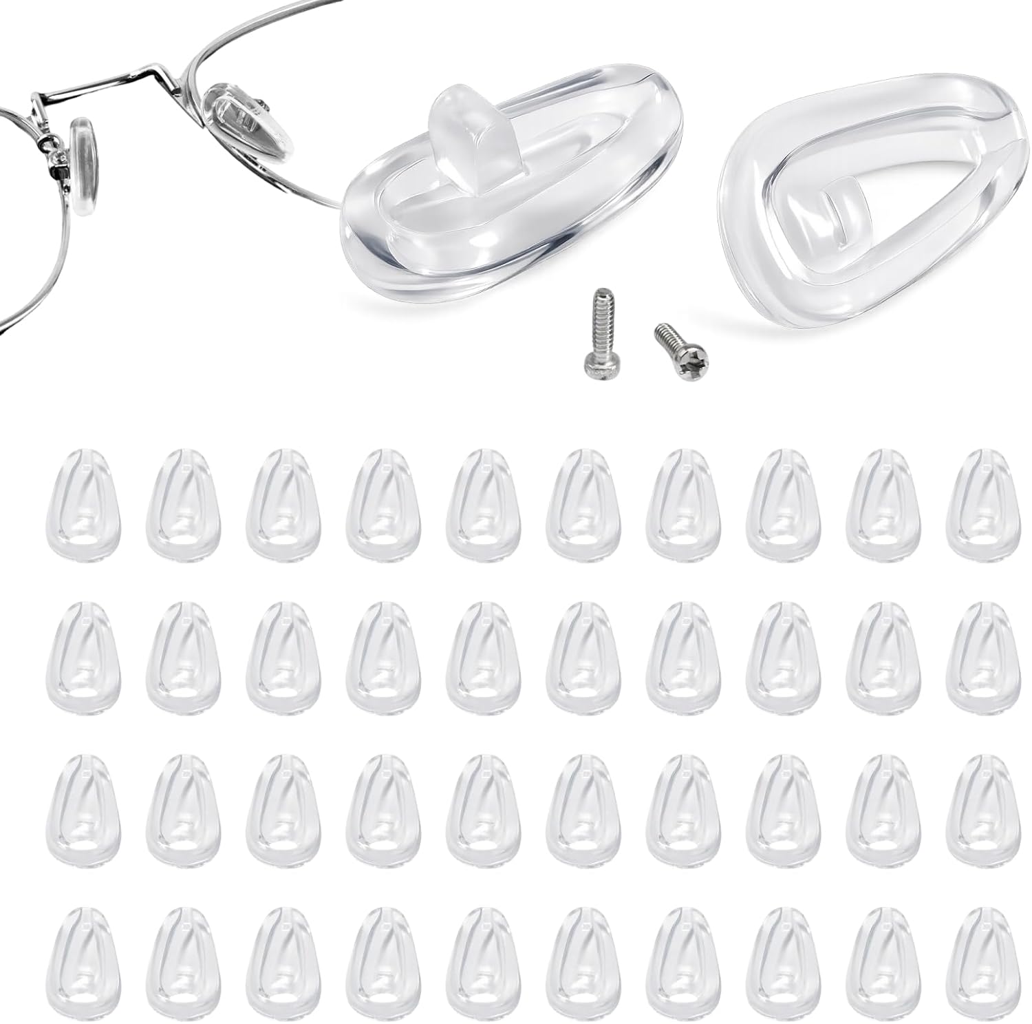 40 Almohadillas Nariz Gafas Silicona, Plaquetas Nasales Antideslizantes Transparentes, Accesorios Gafas Cómodos, Protección Nariz Suave Monturas Ópticas Solares