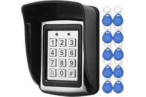 LIBO SMART HOME LIBO Controller Tastiera di Controllo Accessi per Sistema di Ingresso Porta Singola, Compreso 10pcs 125KHz RFID Portachiavi con Copertura Antipioggia