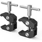 SMALLRIG 2 Pack Super Clamp w/1/4" and 3/8" Threads, Camera Clamps Clip Mount Crab Clamp for DSLR Cameras, Lights, Umbrellas,