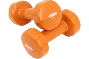 ACTIVE FOREVER 2X4Kg Dumbbells,Set of 2 Orange Dumbbell,Non-Slip,Anti-Roll.