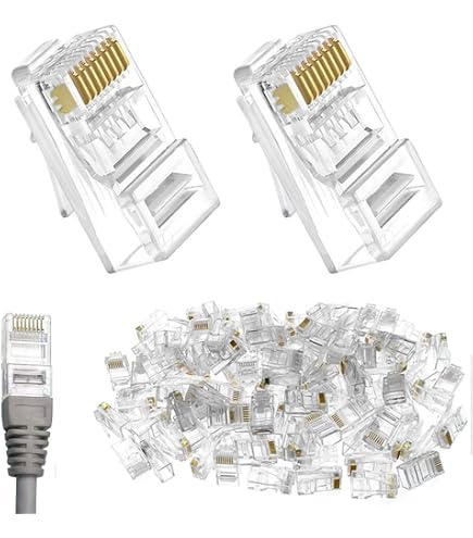 100 Connecteurs RJ45 Blindés CAT6 - En Métal, Plug And Play - Pour Réseau Domestique, Bureau, Local Commercial - 6