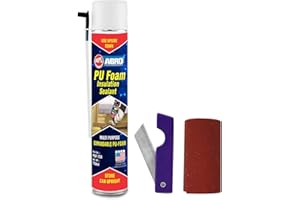 ABRO DIY PU Foam Sealant Spray White for Repair Bigger Large Holes Gap Crack Wall Filing with Mini Cutter & Sand Paper Multip