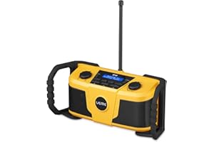 UEME 5W DAB/DAB+ FM Cordless Site Radio, Bluetooth, AUX, USB Rechargeable, Yellow