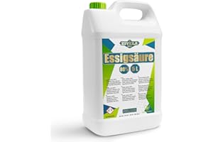 ZIVELA 5L Essigsäure 80% Premium Qualität | Essigessenz 80 prozent Lebensmittelqualität 5 kg | Hochreiner Essig für Vielseitige Anwendungen | Perfekt für Hausgebrauch, Industrie, Gartenbau und Reinigung