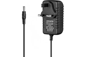 QGH 12V 2A AC/DC Power Supply Adapter - UK Plug 100-240V to DC 12V 24W Converter 50/60HZ - 5.5mm x 2.1mm Adapter for LED Strip Lights, CCTV, Routers, Monitors, Keyboards