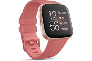 Vancle für Fitbit Versa Armband Damen Herren,Silikon Sport Ersatzarmbänder Uhrenarmband für Fitbit Versa 2 Armband/Versa/Versa Lite/SE Armband(L,Korallrot)
