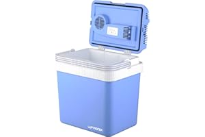 DXQ 24L Electric Cool Box Cooler for Drinks Food Ice, Hot & Cold Coolbox for Travel Camping Picnic Caravan Festivals, 12V DC &240V AC Adapter CE GS Certified