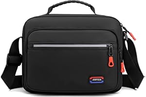 ANPTER Bandoleras Hombre Bolso Pequeño Mariconeras Crossbody Unisex Shoulder Bag con Banda Reflectante de Seguridad para Deportes,Trabajo, Casual,Viajes (Negro)