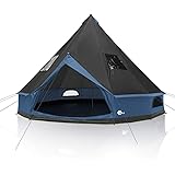your GEAR Tienda Ravello 400 Tipi para 4-6 Personas Tienda Familiar Altura Suelo Cosido Impermeable 5000 mm Gris Azulado