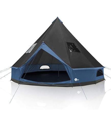 CampFeuer Teepee Spirit Tent for 4 People, Indian Tent for Camping, Hiking, 3000 mm Hydrostatic Head, Ridge Tent, Pyramid Tent, Round Tent, Group Tent, Camping Tent, Family Tent, Olive Green
