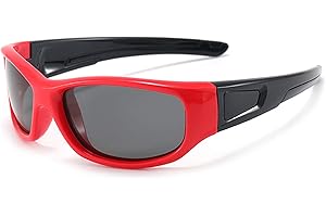 JoXiGo Kids Polarized Sunglasses Boys Girls Flexible Rubber Frame + Glasses Strap + Case