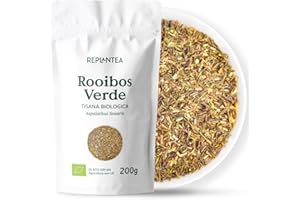 REPLANTEA CUIDAMOS TU NATURALEZA TE ROOIBOS VERDE BIO 200g (100 Tazze) | Tè Rooibos di Qualità Superiore Senza Teina e Non Fermentato REPLANTEA