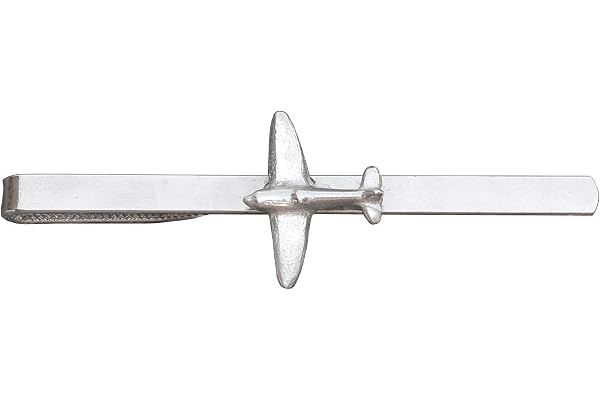 Pince à cravate Avion Spitfire, Faite Main en Etain Fin - Fabrication Française