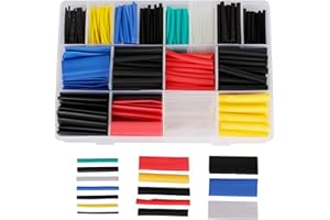 TIONG Schrumpfschlauch Set, 580-tlg Schrumpfschläuche Sortiment Schrumpfverhältnis 2: 1 Schrumpfschlauch Kleber Heat Shrink - Dual Wall Wasserdicht -Farbig…