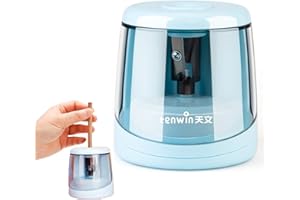 CXAFQ Sacapuntas eléctrico, Sacapuntas automático, Con pilas, Base antideslizante, Afilado Ultra Fino, para la Escuela, el hogar, la Oficina, el Aula y más(Azul)