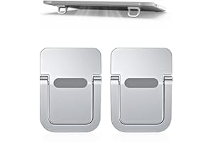 PFLYPF Supporto per computer portatile 2 pezzi, pieghevole, adesivo, ergonomico e invisibile, compatibile con molti computer portatili (argento)