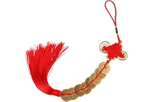 SYNYEY FATTERYU Nudo Chino Feng Shui Lucky Wealth 3/6/8/9/10 Monedas para la Borla Colgante del automóvil doméstico