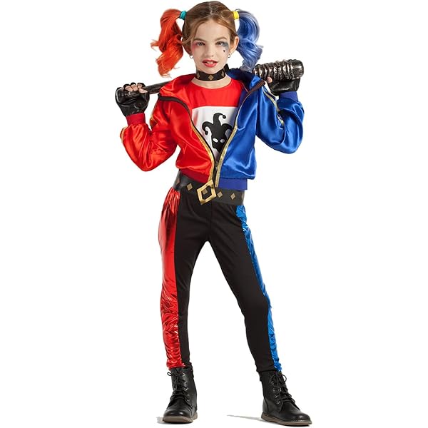yumcute Déguisement Quin-n Costume Fille, Déguisement Clown Cosplay Costume avec T-Shirt Tenue Veste Short Gants, Déguisements Cosplay Pour Carnaval Halloween Cadeau yumcute Déguisement Quin-n Costume Fille, Déguisement Clown Cosplay Costume avec T-Shirt Tenue Veste Short Gants, Déguisements Cosplay Pour Carnaval Halloween Cadeau