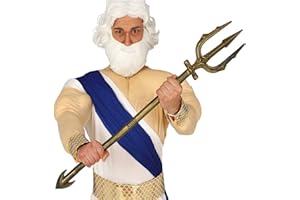 NET TOYS Tridente signorile di Poseidone - Oro 94 cm - Straordinario Accessorio Festivo tridente del Dio dei Mari - Perfettamente Adatto a Carnevale