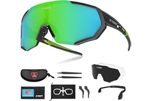 X-TIGER Gafas Ciclismo CE Certificación Polarizadas con 3 Lentes Intercambiables UV 400 Gafas,Corriendo,Moto MTB Bicicleta Montaña,Camping y Actividades al aire libre para Hombres y Mujeres TR-90