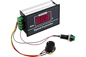 YEWSEAS Contrôleur de Vitesse de Moteur PWM DC 6-60V, Variateur de Vitesse, Régulateur de Contrôle de Moteur à Affichage Numérique, Potentiomètre Réglable, Bornes à Vis, Compatible 12V 24V 36V 48V, 30A